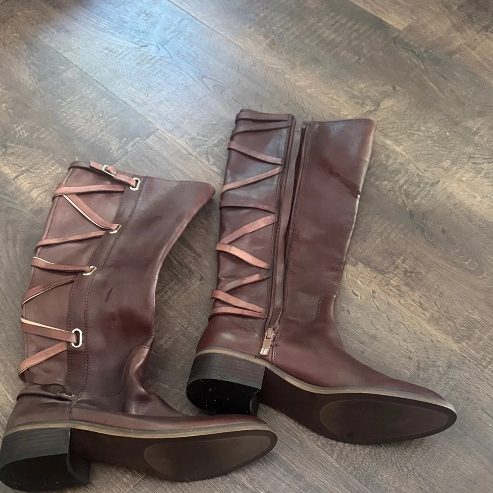 BCBGeneration Women's Over-the-Knee Lace-Back Boots in Dark Brown